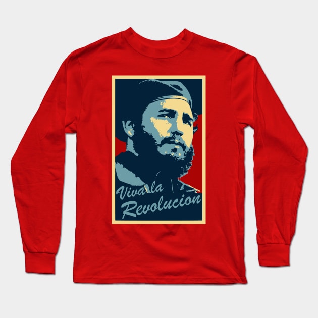 fidel castro poster Long Sleeve T-Shirt by bumblethebee